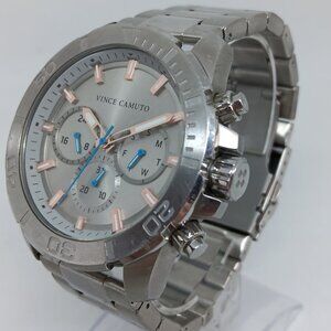 Vince Camuto VC/1147GYSVST Men's 48mm Silver Stainless Steel Multifunction Watch
